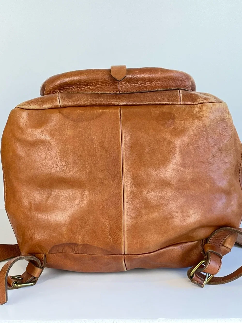 Madewell “ The Transport Rucksack”Cognac Leather Backpack with Front Pocket
